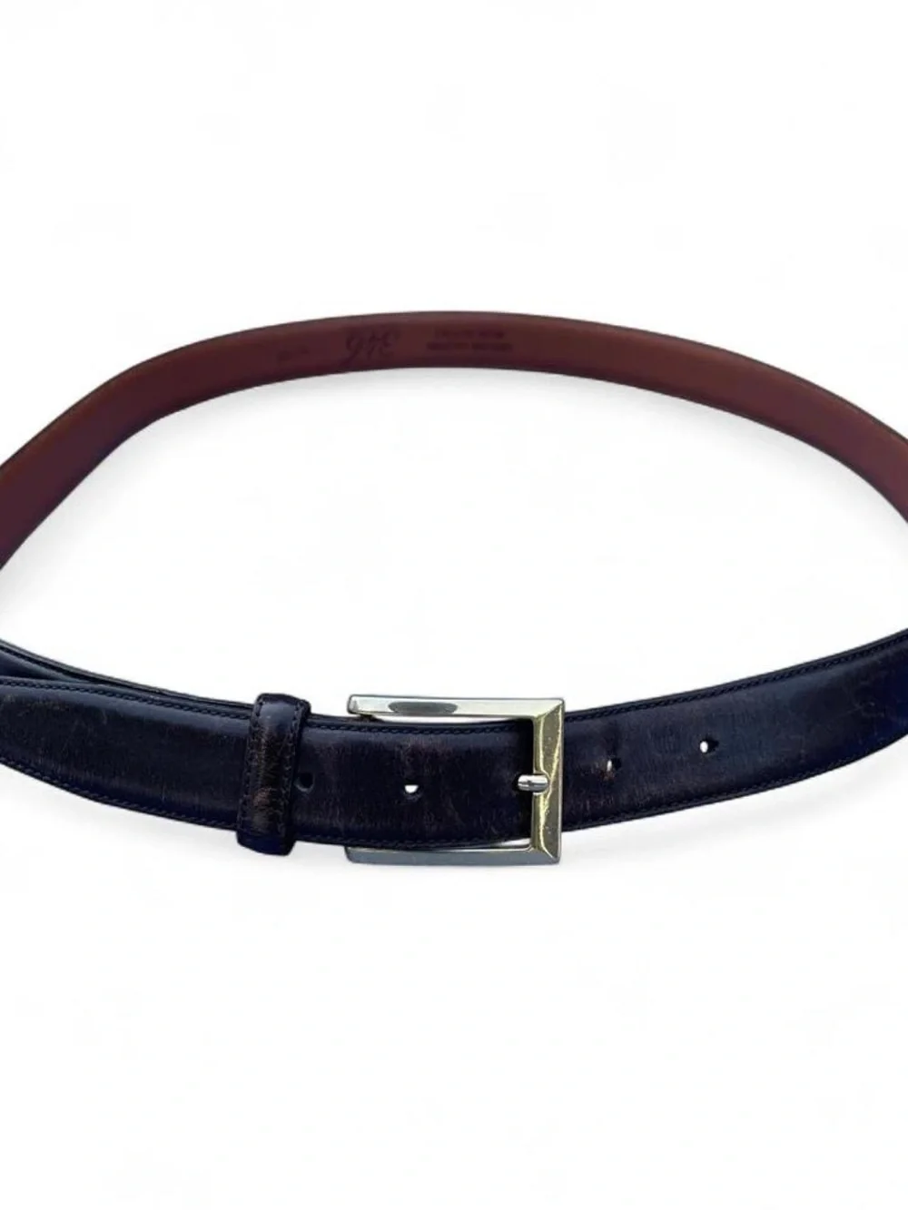Classic Brooks Brothers 346 Men's Dark Brown Genuine Leather Belt